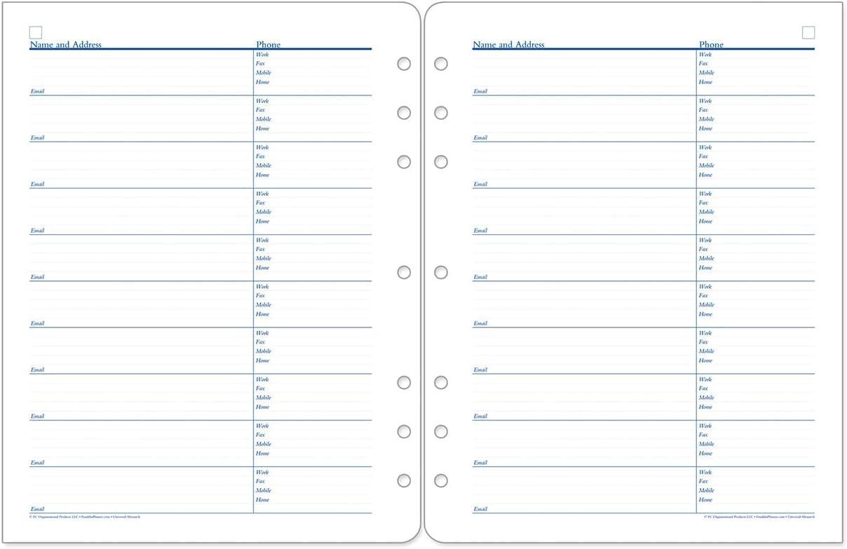 image:imageFranklinCovey AddressPhone Pages Expansion for Planners PocketMonarch Size