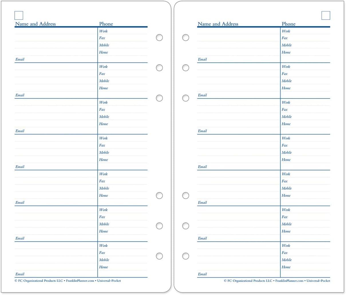 image:imageFranklinCovey AddressPhone Pages Expansion for Planners PocketPocket Size