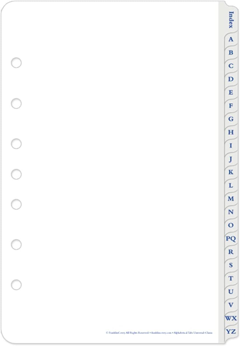image:imageFranklinCovey Alphabetical Tabs for RingBound FranklinCovey Planners Organize Information Alphabetically Expansion Pages Classic 24 TabsClassic Size