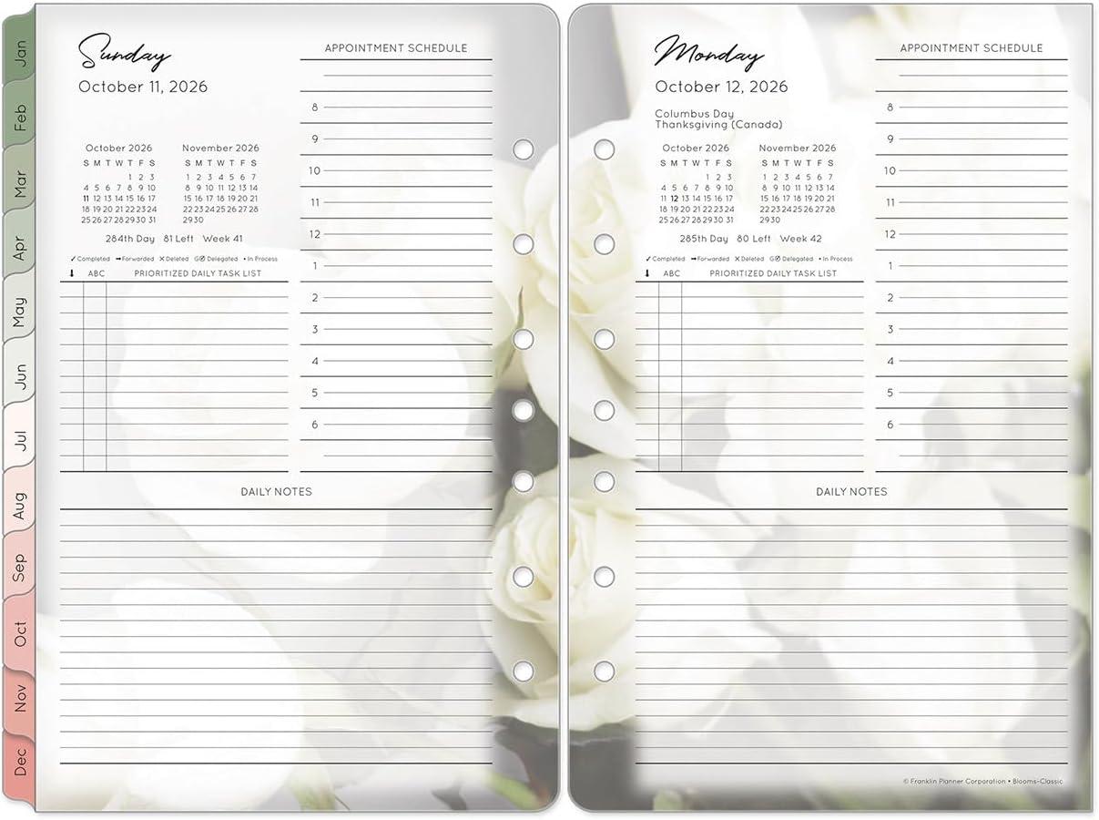 image:imageFranklinCovey Blooms Planner Refill One Page Per Day RingBound Classic Jan 2026 Dec 2026Jan 2026 Dec 2026