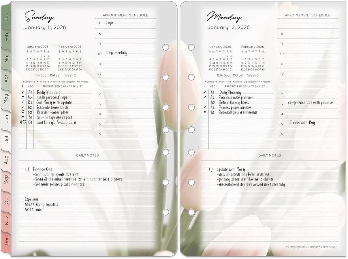 image:imageFranklinCovey Blooms Planner Refill One Page Per Day RingBound Classic Jan 2026 Dec 2026Jan 2026 Dec 2026