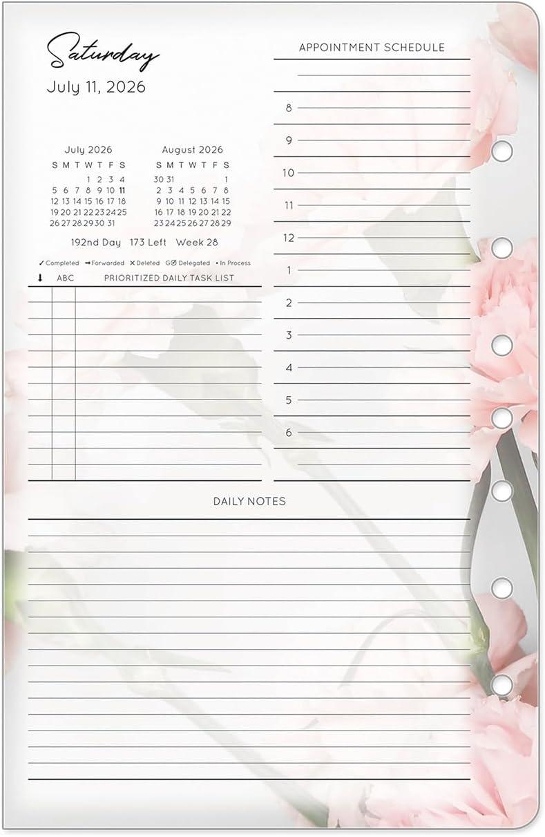 image:imageFranklinCovey Blooms Planner Refill One Page Per Day RingBound Classic Jan 2026 Dec 2026Jul 2026 Jun 2027