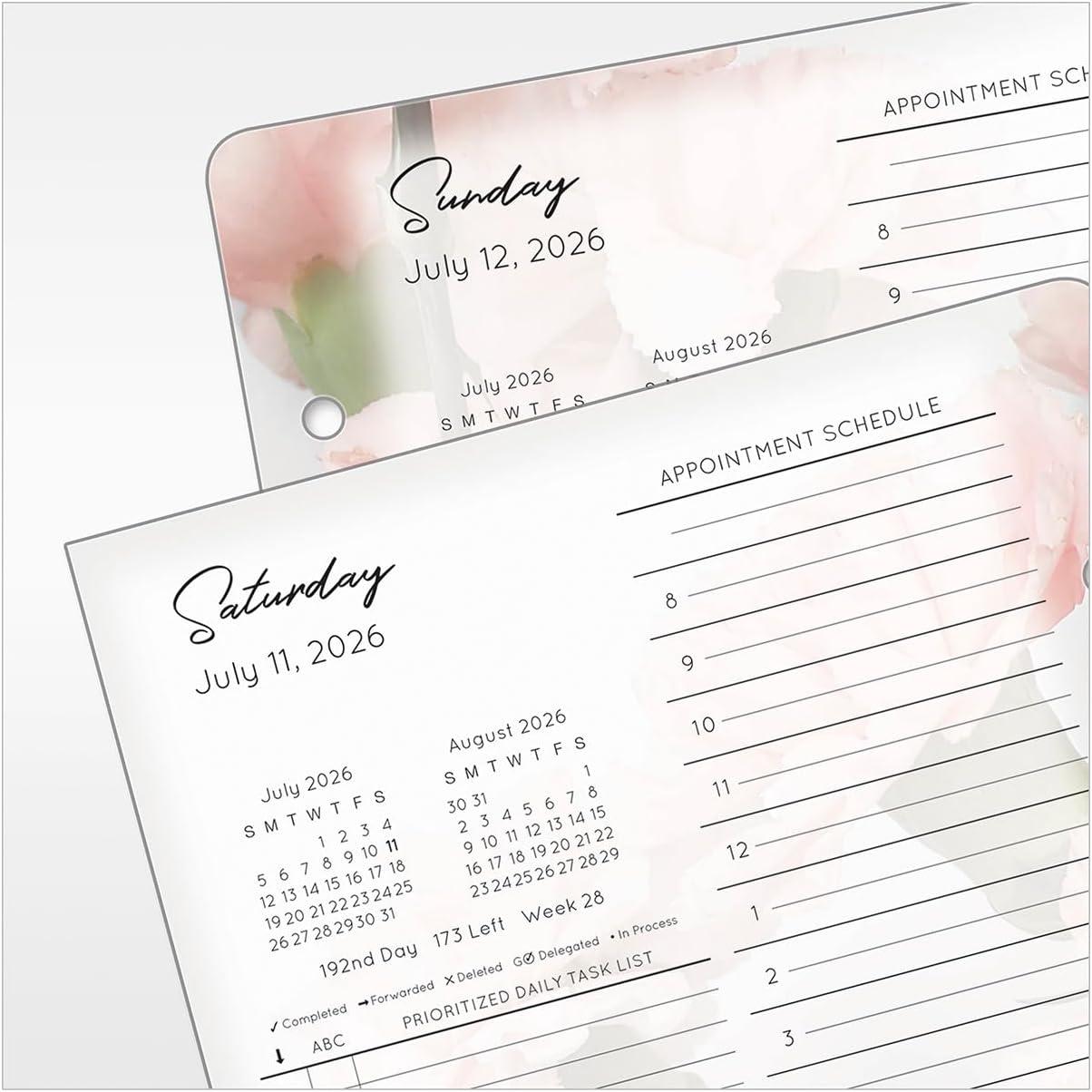 image:imageFranklinCovey Blooms Planner Refill One Page Per Day RingBound Classic Jan 2026 Dec 2026Jul 2026 Jun 2027
