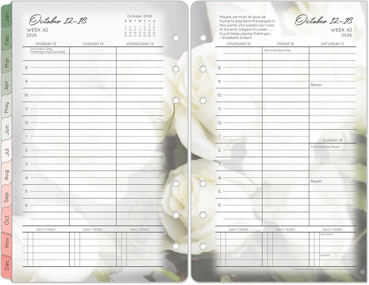 image:imageFranklinCovey Blooms Planner Refill Weekly RingBound Compact Jan 2026 Dec 2026Jul 2026 Jun 2027