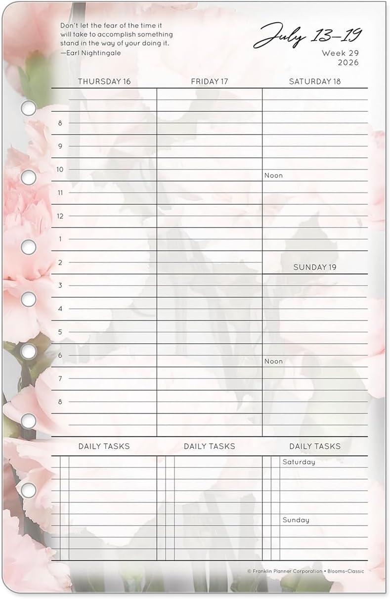 image:imageFranklinCovey Blooms Planner Refill Weekly RingBound Compact Jan 2026 Dec 2026Jul 2026 Jun 2027
