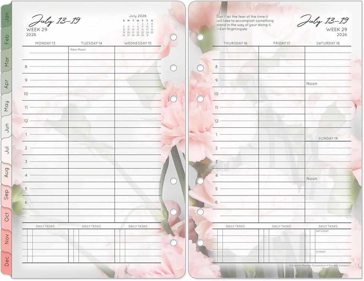 image:imageFranklinCovey Blooms Planner Refill Weekly RingBound Compact Jan 2026 Dec 2026Jul 2026 Jun 2027