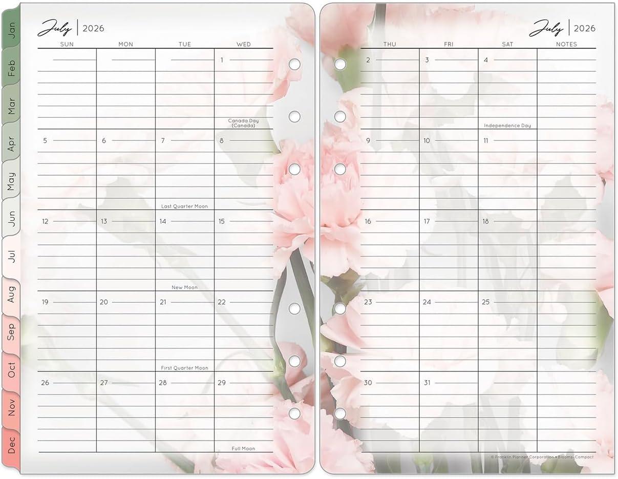 image:imageFranklinCovey Blooms Planner Refill Weekly RingBound Compact Jan 2026 Dec 2026Jul 2026 Jun 2027