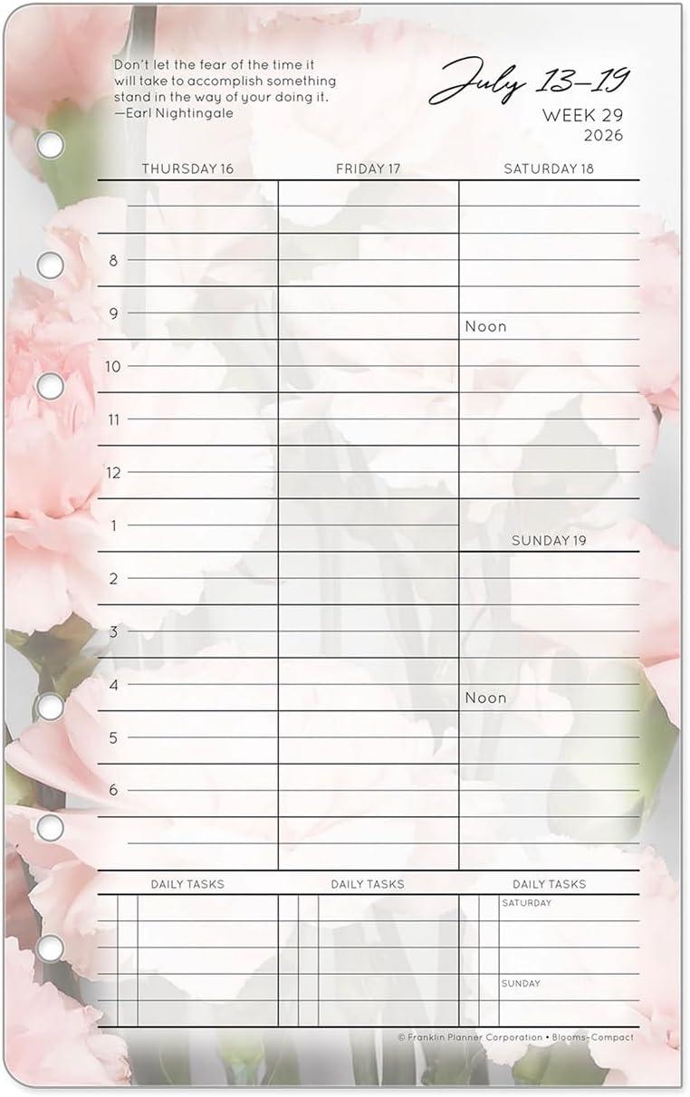 image:imageFranklinCovey Blooms Planner Refill Weekly RingBound Compact Jan 2026 Dec 2026Jul 2026 Jun 2027
