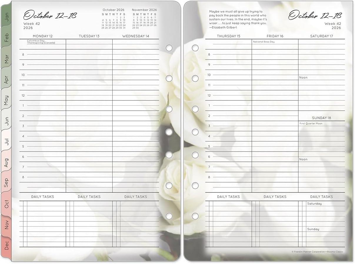 image:imageFranklinCovey Blooms Planner Refill Weekly RingBound Compact Jan 2026 Dec 2026Jul 2026 Jun 2027
