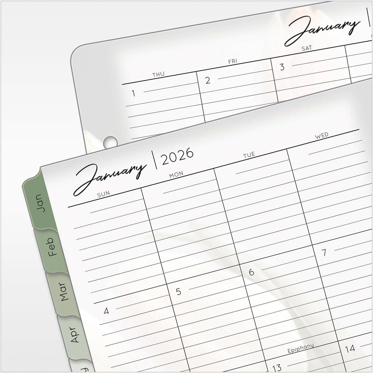 image:imageFranklinCovey Blooms Two Page Monthly Calendar Tabs for RingBound FranklinCovey Planners Monarch Jan 2026 Dec 2026Jan 2026 Dec 2026