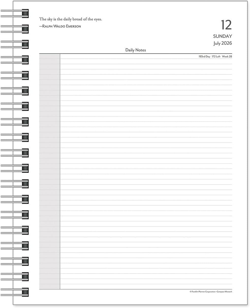 image:imageFranklinCovey Compass WireBound Planner Refill Two Pages Per Day Monarch Jul 2026 Jun 2027Jul 2026 Jun 2027