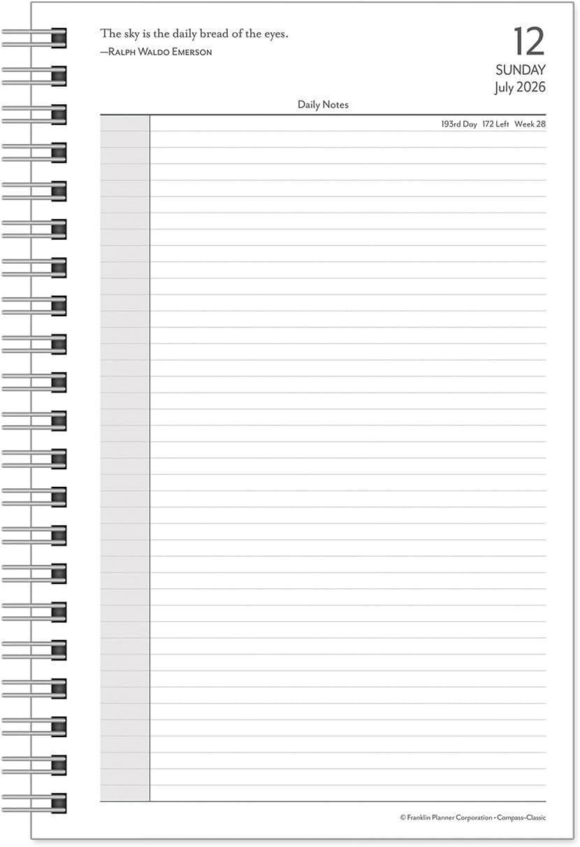 image:imageFranklinCovey Compass WireBound Planner Refill Two Pages Per Day Monarch Jul 2026 Jun 2027Jul 2026 Jun 2027