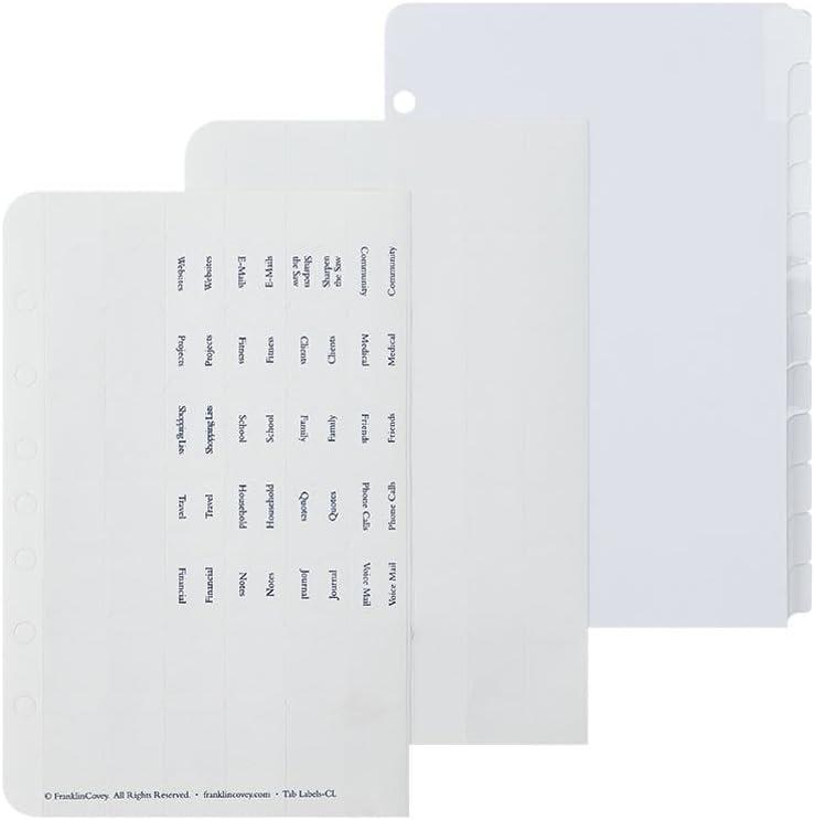 image:imageFranklinCovey Custom Tabs for RingBound FranklinCovey Planners Personalize Your Tabbing System Classic 12 TabsClassic Size