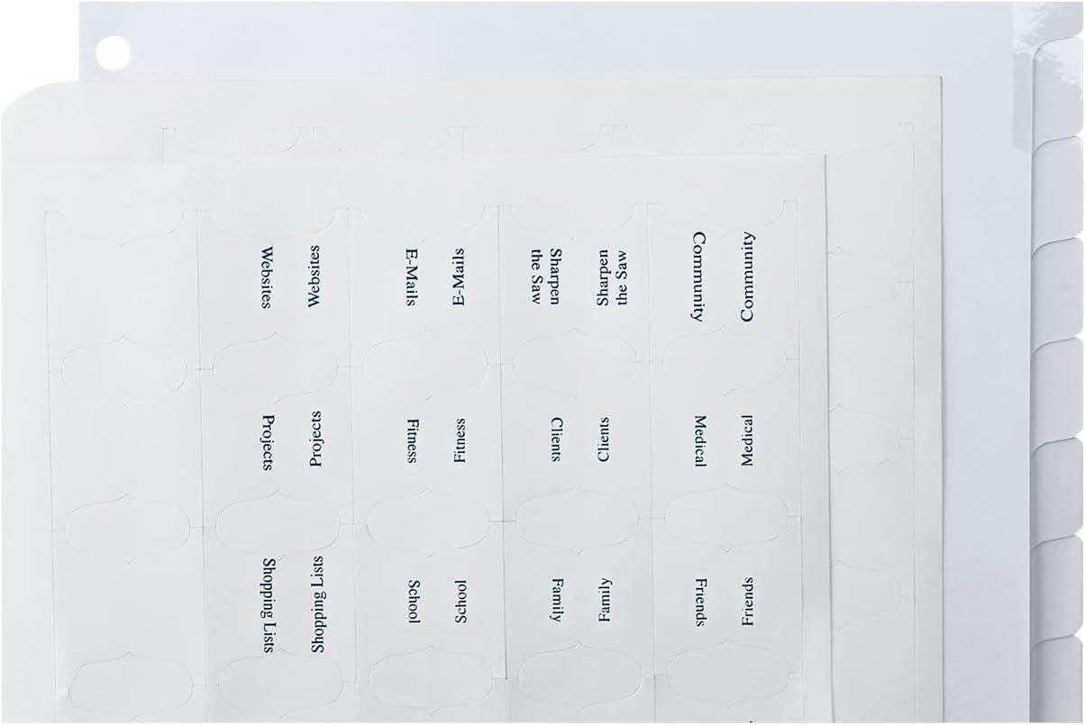 image:imageFranklinCovey Custom Tabs for RingBound FranklinCovey Planners Personalize Your Tabbing System Classic 12 TabsMonarch Size