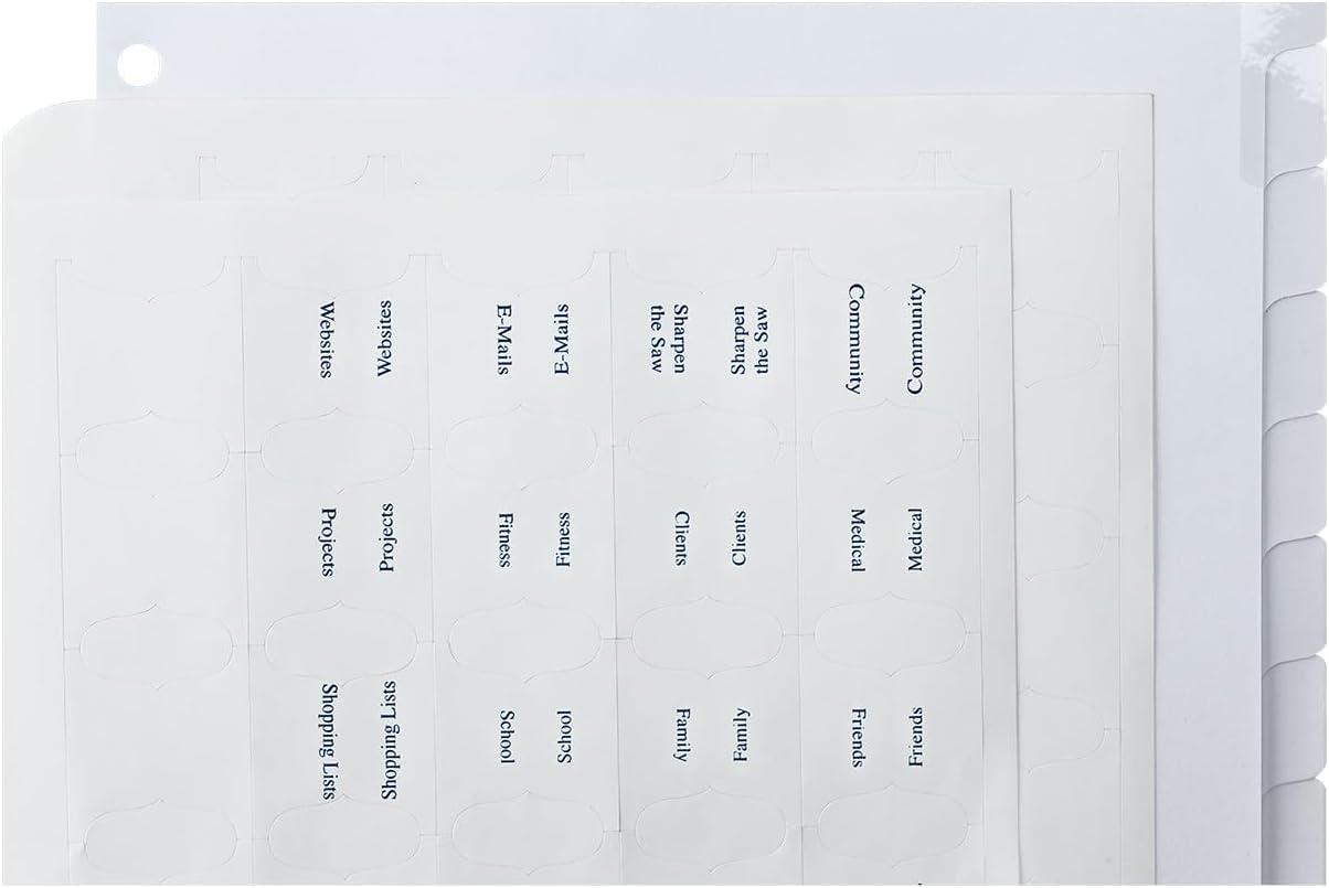 image:imageFranklinCovey Custom Tabs for RingBound FranklinCovey Planners Personalize Your Tabbing System Classic 12 TabsMonarch Size