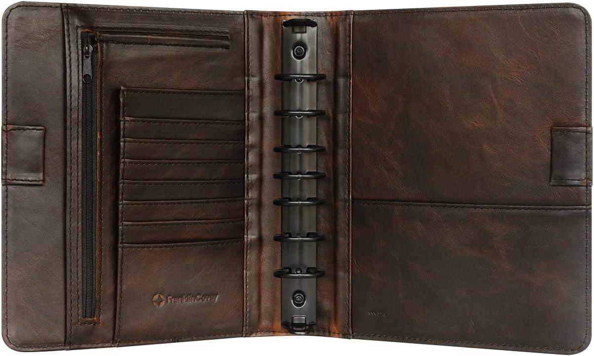 image:imageFranklinCovey Ellis RingBound Binder for FranklinCovey Planners Leather Open Binder Classic Marbled Brown
