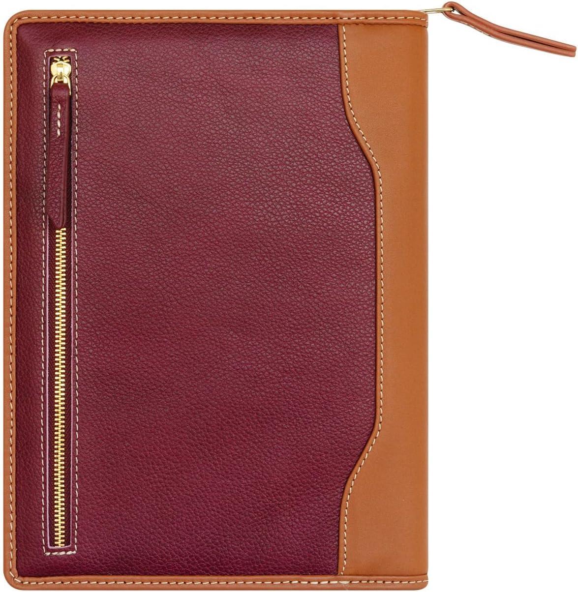 image:imageFranklinCovey Jody Cover for WireBound FranklinCovey Planners Genuine Leather Zipper Closure Classic Deep RedDeep Red