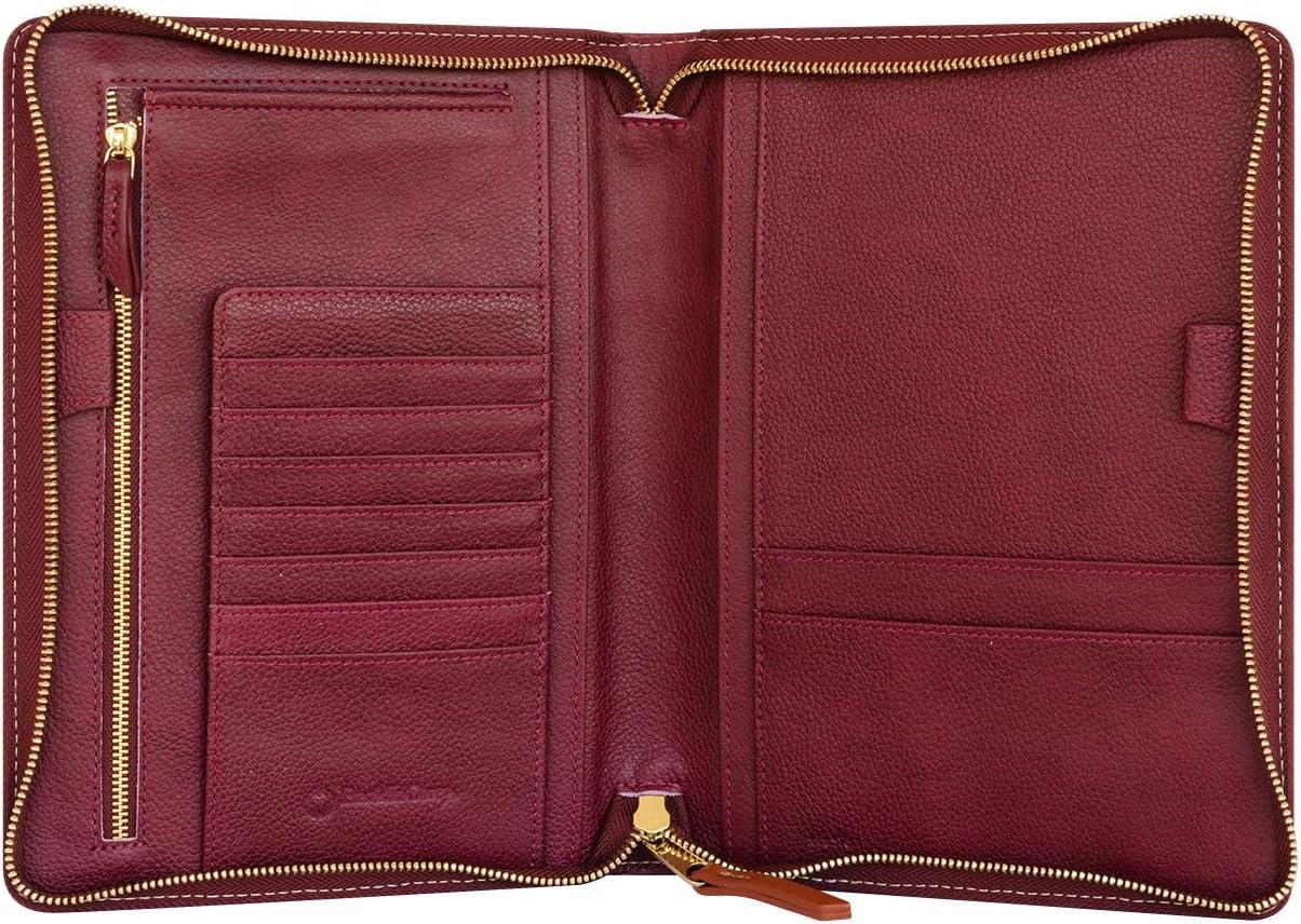 image:imageFranklinCovey Jody Cover for WireBound FranklinCovey Planners Genuine Leather Zipper Closure Classic Deep RedDeep Red