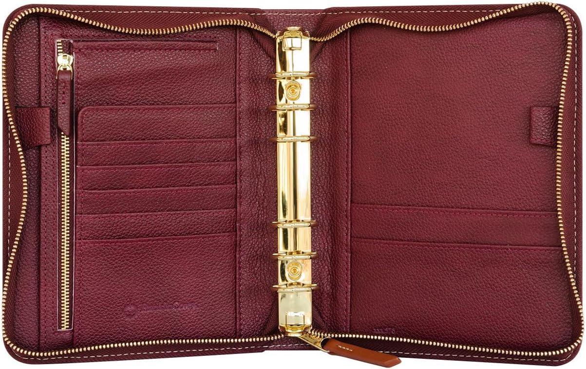 image:imageFranklinCovey Jody RingBound Binder for FranklinCovey Planners Leather Zipper Binder Pocket Deep RedDeep Red