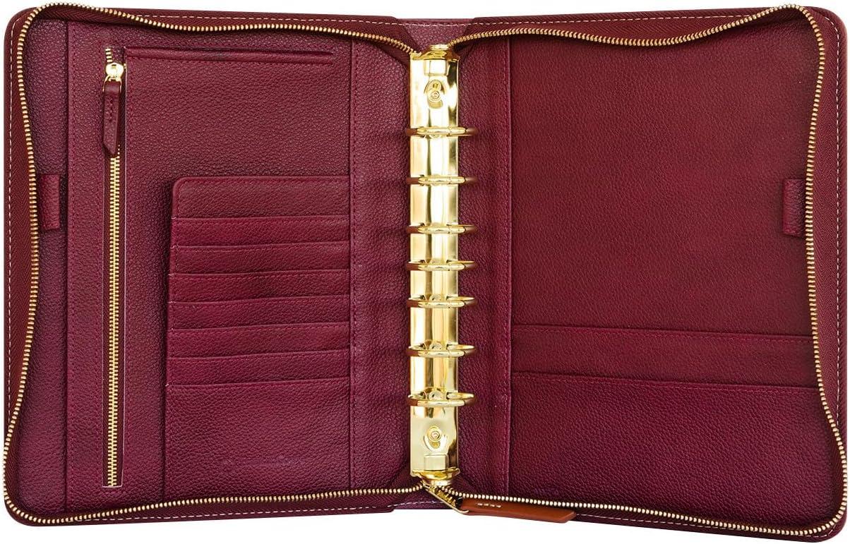 image:imageFranklinCovey Jody RingBound Binder for FranklinCovey Planners Leather Zipper Binder Pocket TealDeep Red