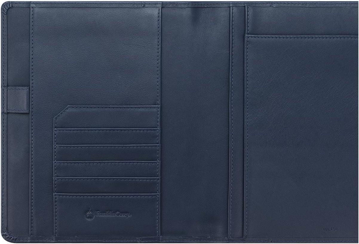image:imageFranklinCovey Jordan Cover for WireBound FranklinCovey Planners Leather Zipper Closure Classic BlackNavy