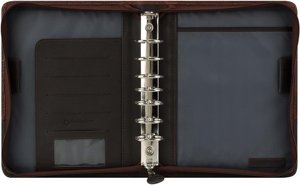 image:imageFranklinCovey Logan RingBound Binder for FranklinCovey Planners Leather Zipper Binder Classic ChocolateEspressoChocolateEspresso