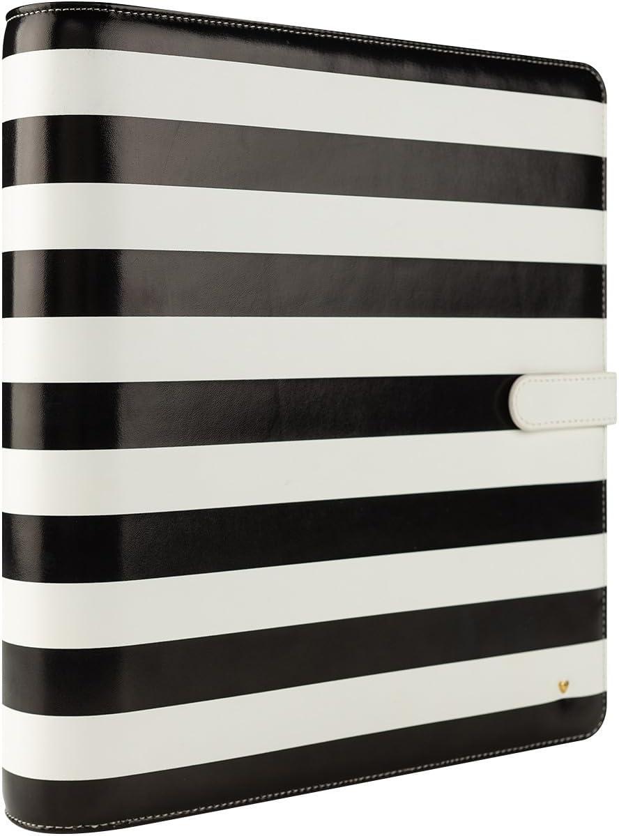 image:imageFranklinCovey Miranda RingBound Binder for FranklinCovey Planners Simulated Leather Snap Binder Compact StripedStriped