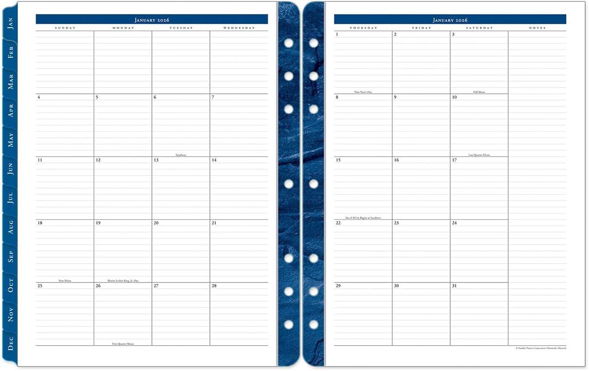 image:imageFranklinCovey Monticello Planner Refill One Page Per Day RingBound Compact Jan 2026 Dec 2026Jan 2026 Dec 2026