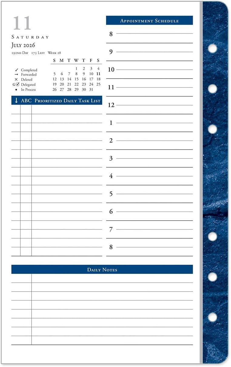 image:imageFranklinCovey Monticello Planner Refill One Page Per Day RingBound Compact Jan 2026 Dec 2026Jul 2026 Jun 2027