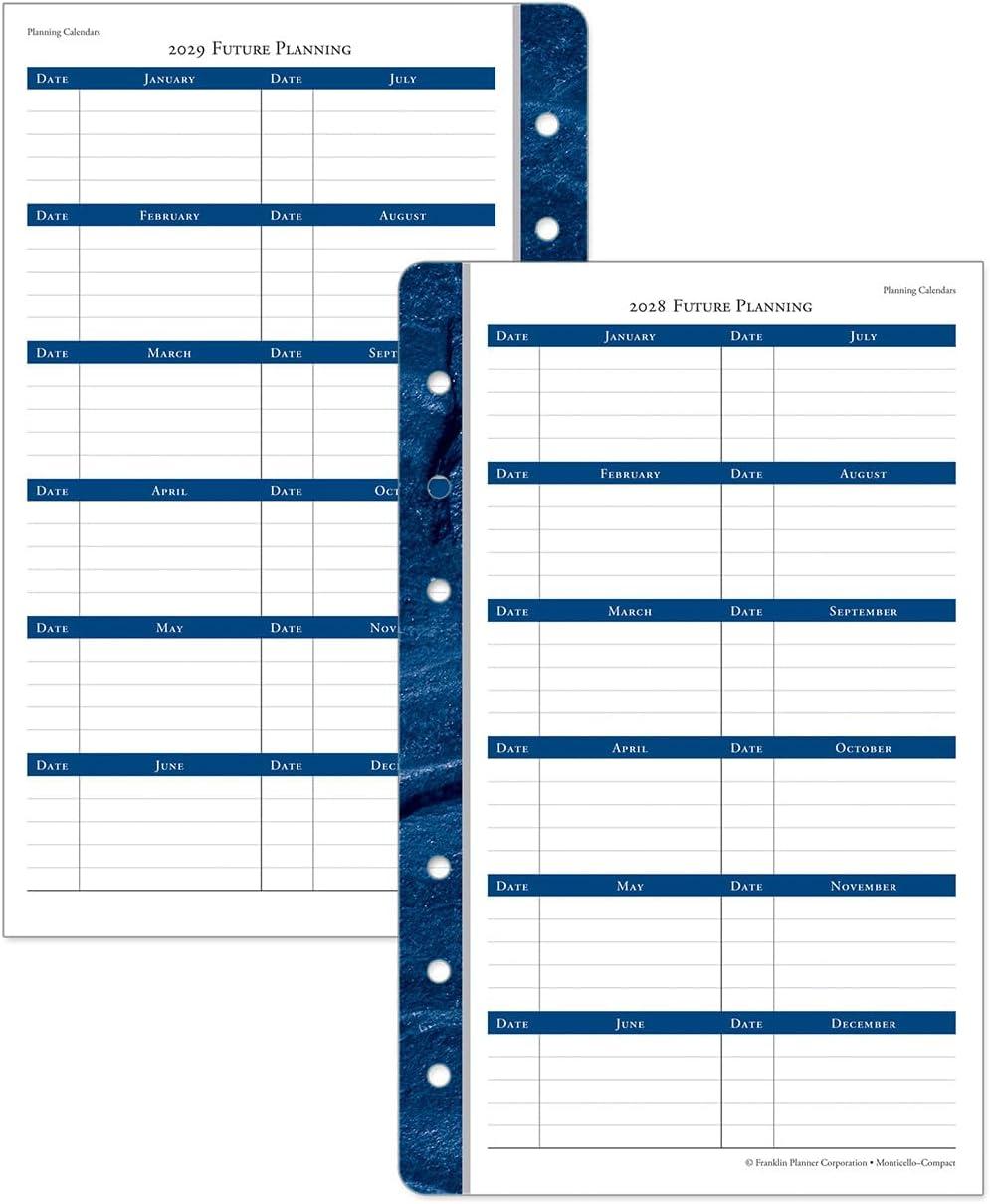 image:imageFranklinCovey Monticello Planner Refill One Page Per Day RingBound Compact Jan 2026 Dec 2026Jul 2026 Jun 2027