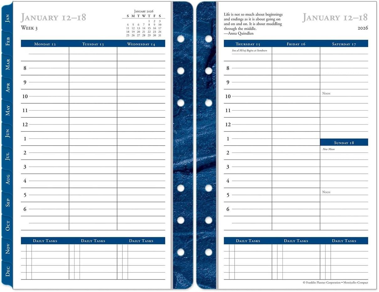 image:imageFranklinCovey Monticello Planner Refill Weekly RingBound Classic Jan 2026 Dec 2026Jan 2026 Dec 2026