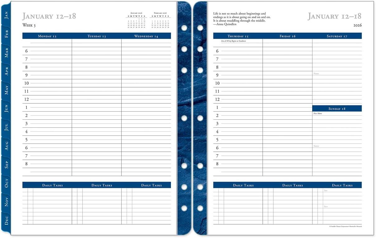 image:imageFranklinCovey Monticello Planner Refill Weekly RingBound Classic Jan 2026 Dec 2026Jan 2026 Dec 2026