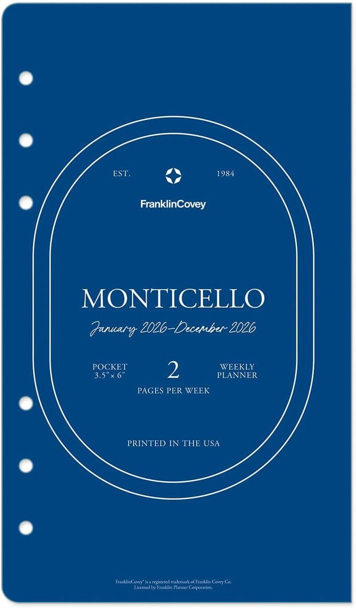 image:imageFranklinCovey Monticello Planner Refill Weekly RingBound Classic Jan 2026 Dec 2026Jan 2026 Dec 2026