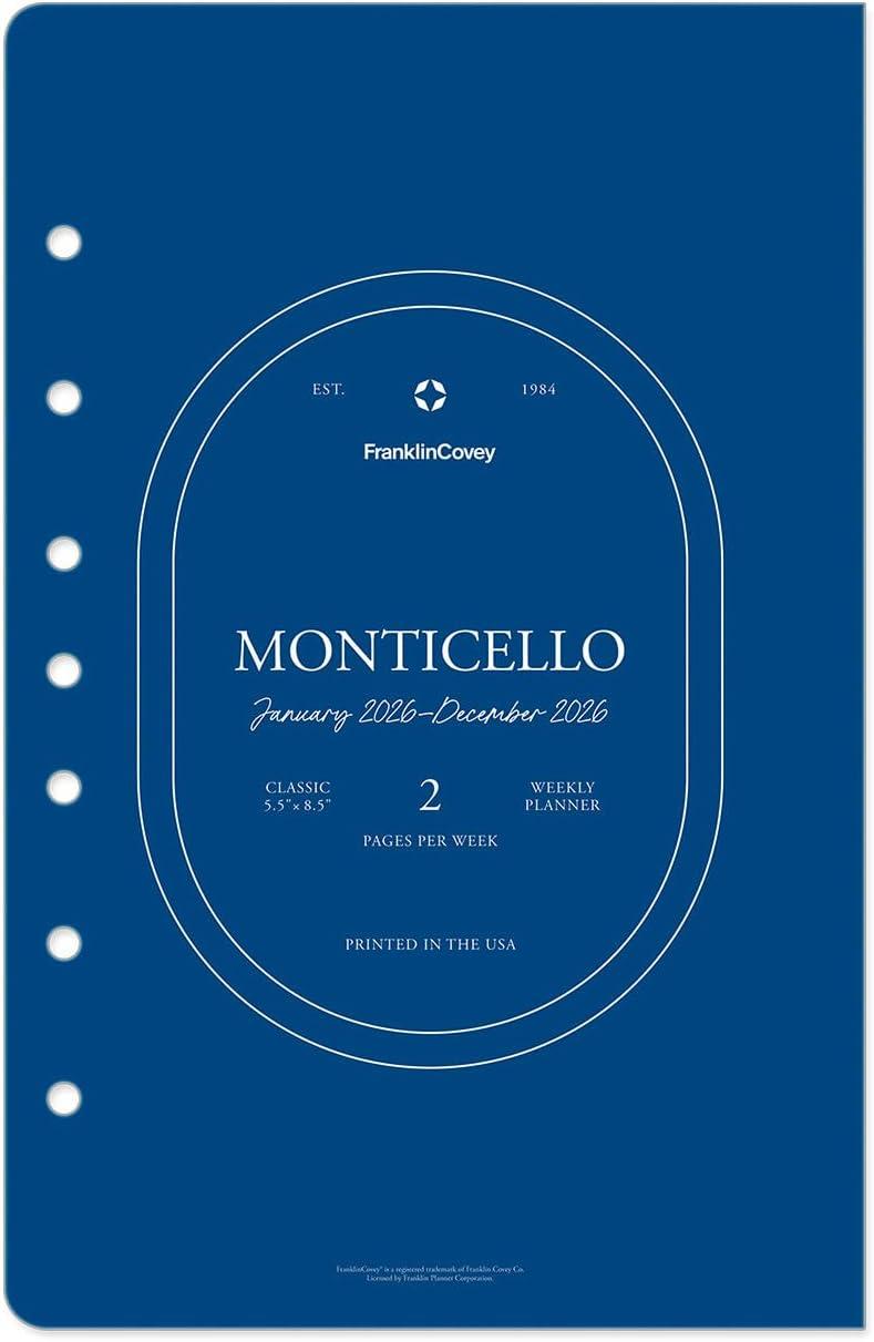 image:imageFranklinCovey Monticello Planner Refill Weekly RingBound Classic Jan 2026 Dec 2026Jan 2026 Dec 2026