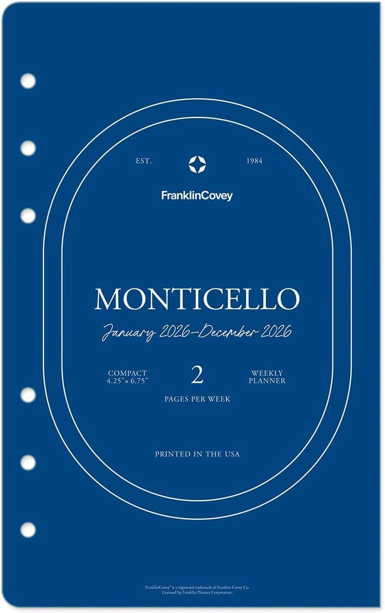 image:imageFranklinCovey Monticello Planner Refill Weekly RingBound Classic Jan 2026 Dec 2026Jan 2026 Dec 2026