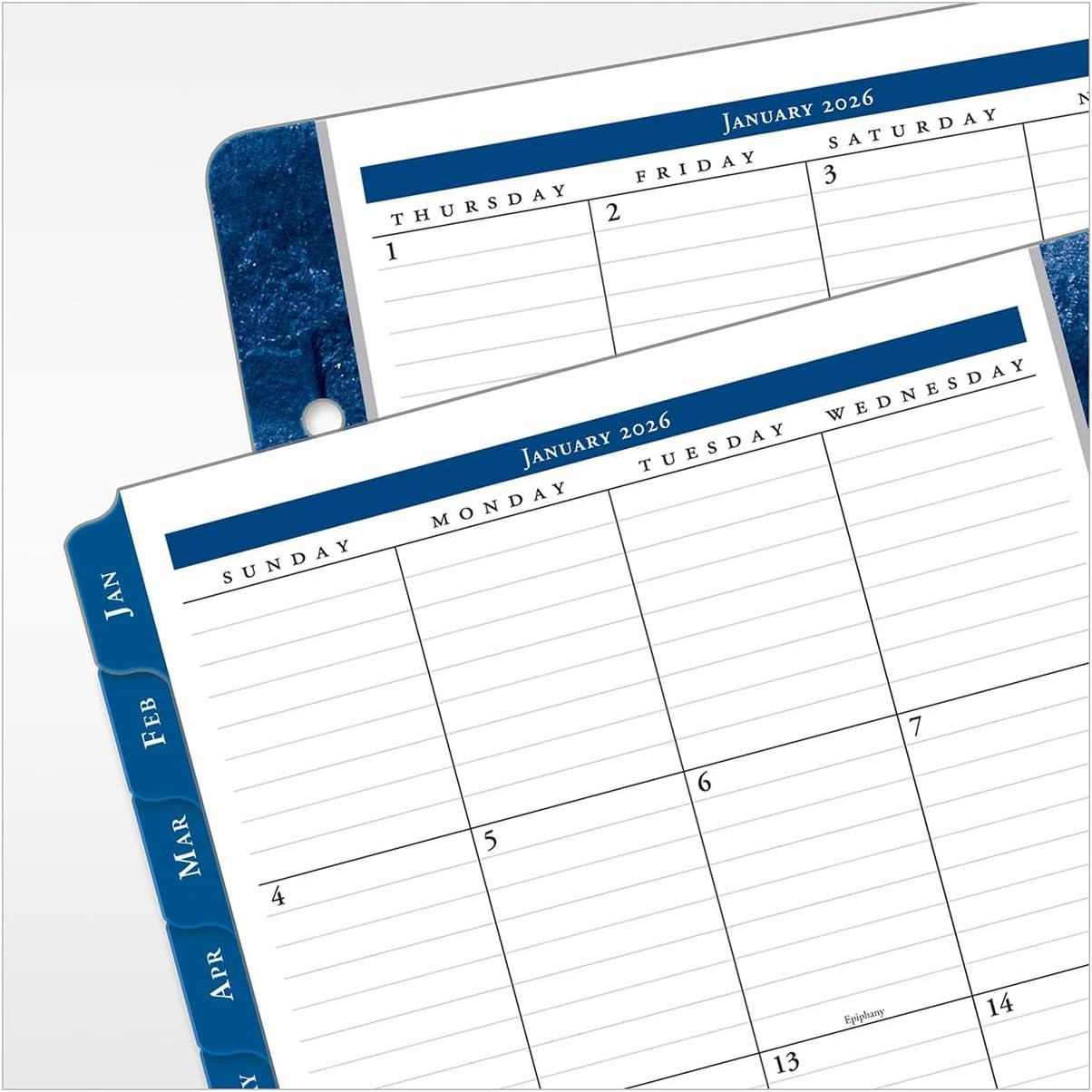 image:imageFranklinCovey Monticello Two Page Monthly Calendar Tabs for RingBound FranklinCovey Planners Compact Jan 2026 Dec 2026Jan 2026 Dec 2026