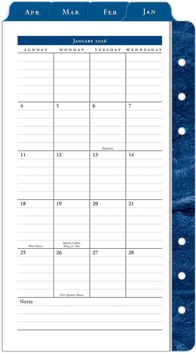 image:imageFranklinCovey Monticello Two Page Monthly Calendar Tabs for RingBound FranklinCovey Planners Compact Jan 2026 Dec 2026Jan 2026 Dec 2026
