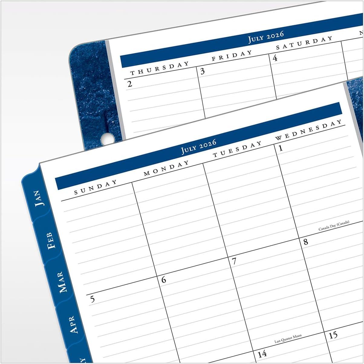 image:imageFranklinCovey Monticello Two Page Monthly Calendar Tabs for RingBound FranklinCovey Planners Compact Jan 2026 Dec 2026Jul 2026 Jun 2027