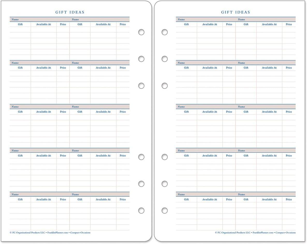 image:imageFranklinCovey Occasions Forms Pack for RingBound FranklinCovey Planners Plan amp Record Special Events Expansion Pages Classic 16 SheetsCompact Size