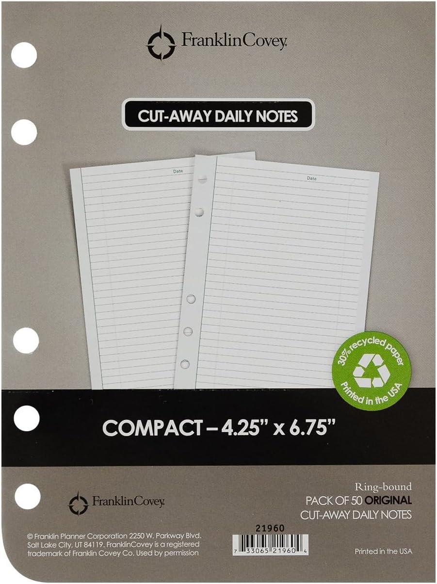 image:imageFranklinCovey Original Cutaway Daily Notes Expansion Pages for Planners ClassicCompact Size