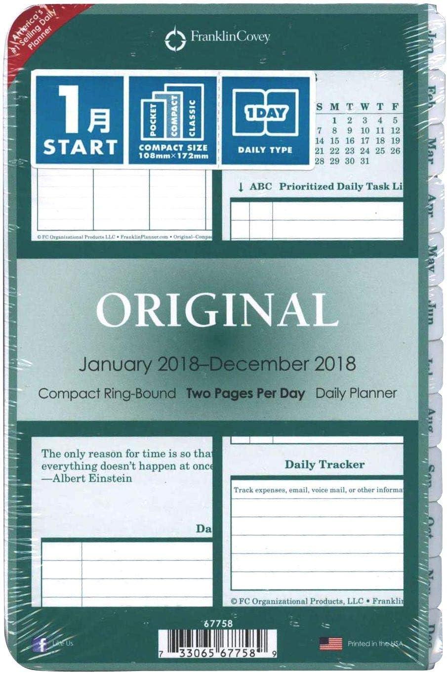 image:imageFranklinCovey Original Planner Refill Two Page Per Day RingBound Pocket Apr 2026 Mar 2027Jan 2018 Dec 2018