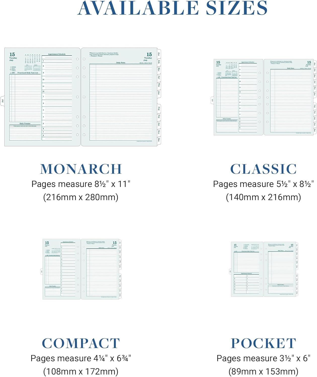image:imageFranklinCovey Original Planner Refill Two Page Per Day RingBound Pocket Apr 2026 Mar 2027Jul 2025 Jun 2026