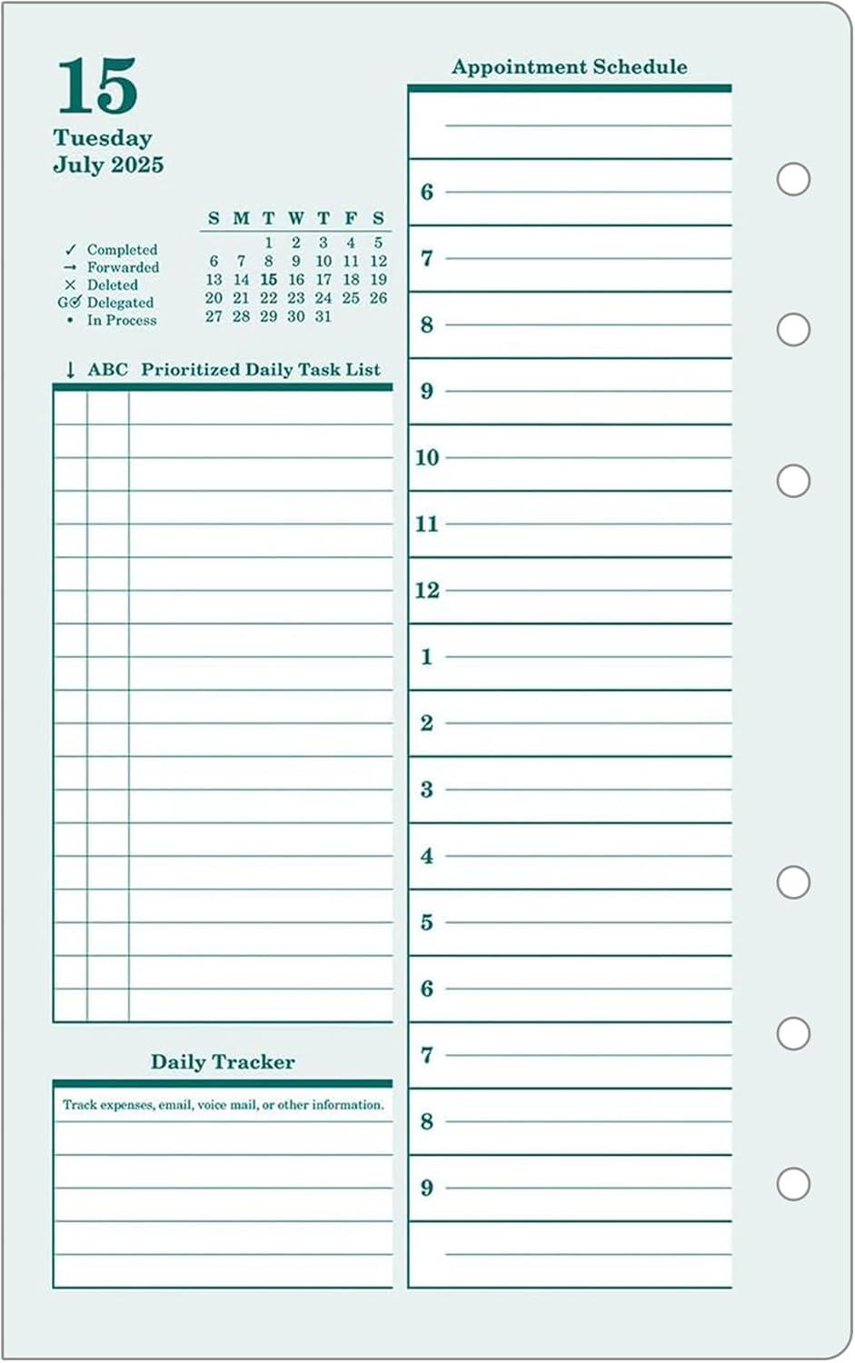 image:imageFranklinCovey Original Planner Refill Two Page Per Day RingBound Pocket Apr 2026 Mar 2027Jul 2025 Jun 2026