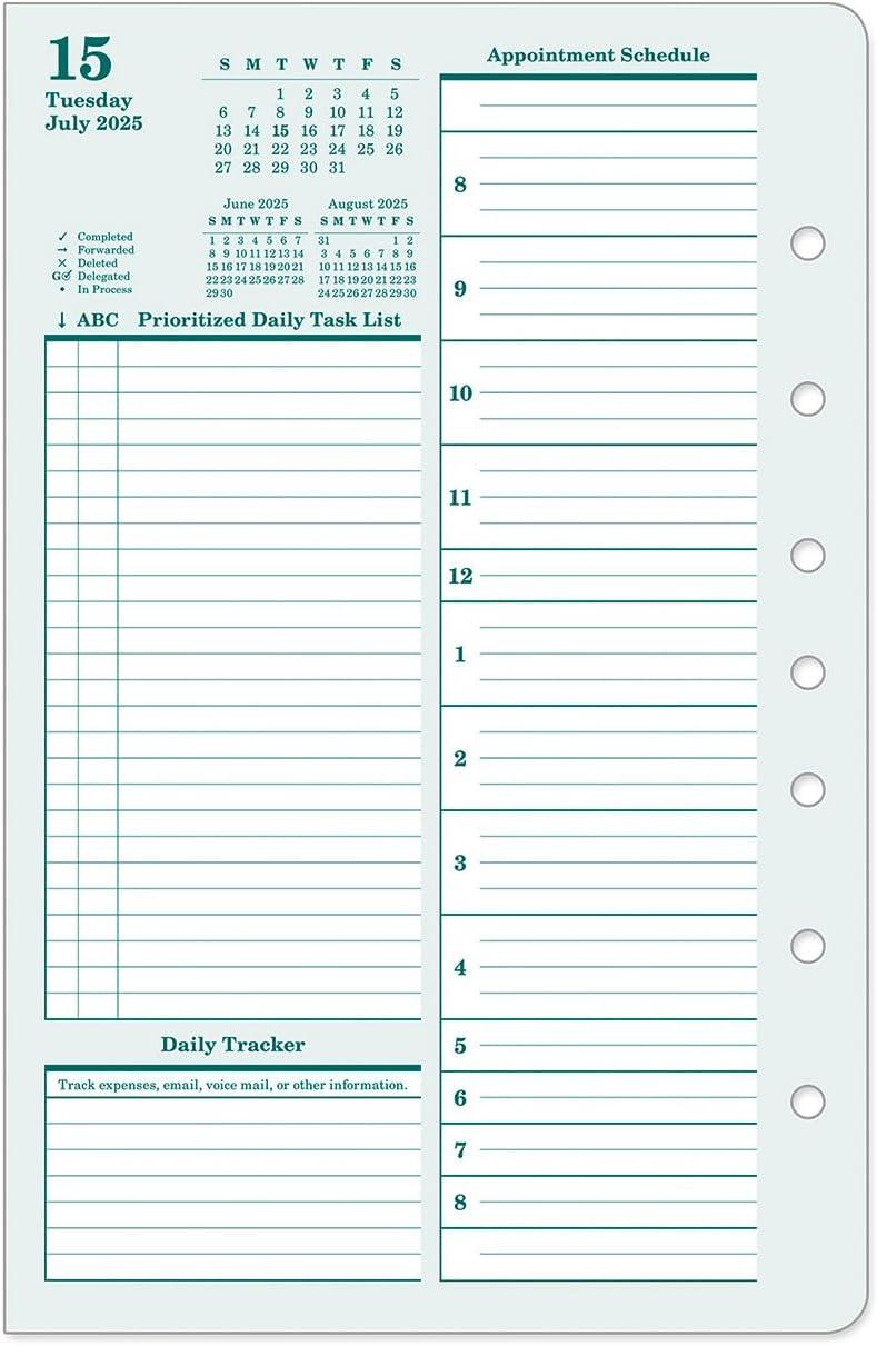 image:imageFranklinCovey Original Planner Refill Two Page Per Day RingBound Pocket Apr 2026 Mar 2027Jul 2025 Jun 2026