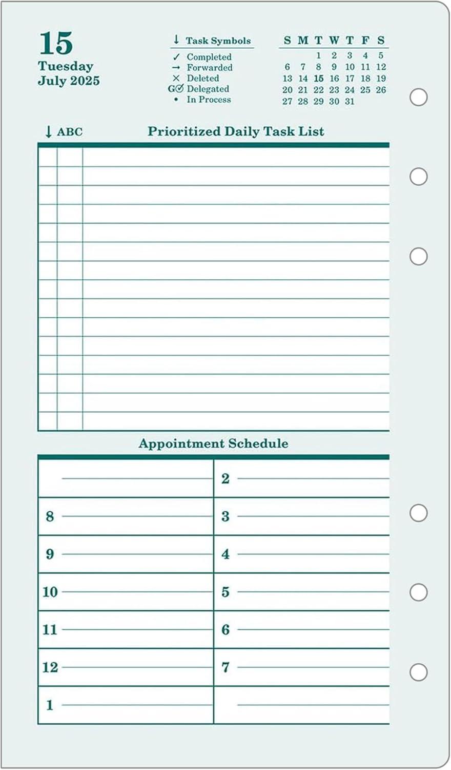 image:imageFranklinCovey Original Planner Refill Two Page Per Day RingBound Pocket Apr 2026 Mar 2027Jul 2025 Jun 2026