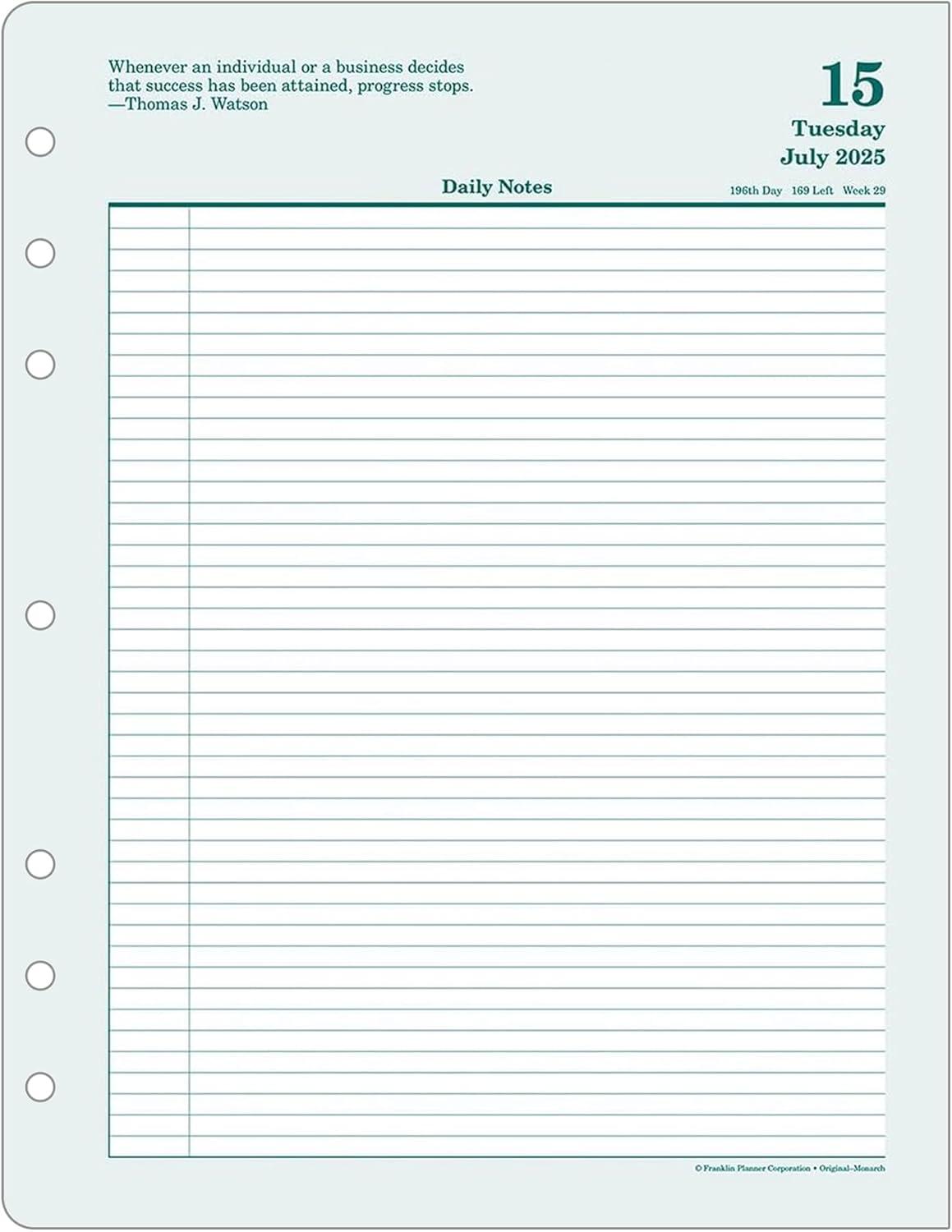 image:imageFranklinCovey Original Planner Refill Two Page Per Day RingBound Pocket Apr 2026 Mar 2027Jul 2025 Jun 2026