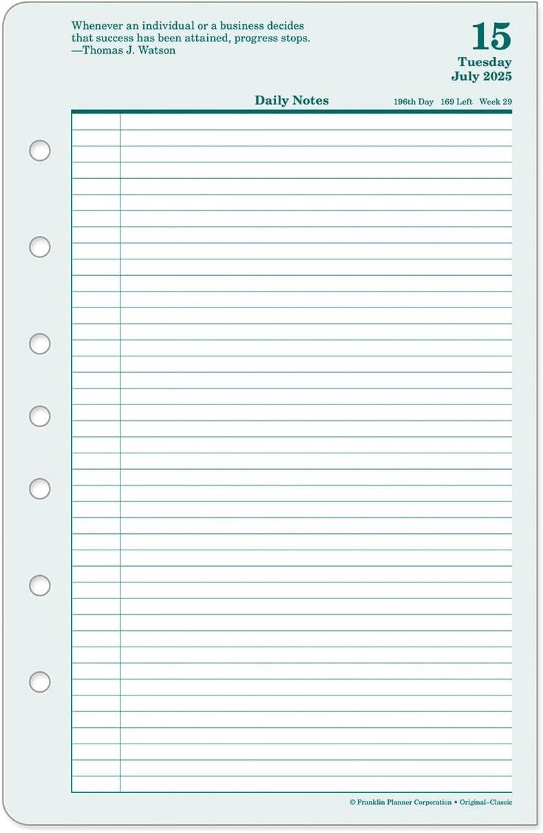 image:imageFranklinCovey Original Planner Refill Two Page Per Day RingBound Pocket Apr 2026 Mar 2027Jul 2025 Jun 2026