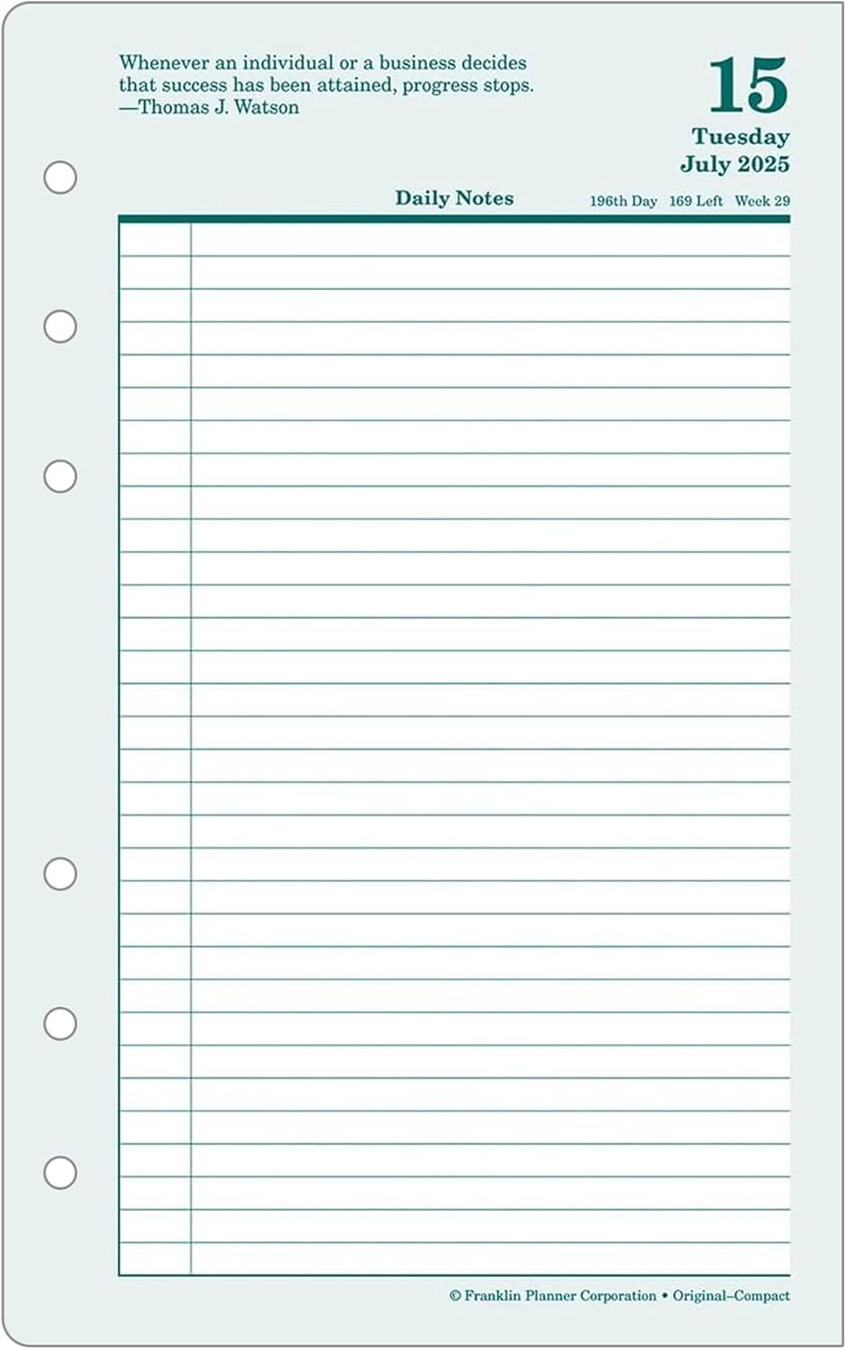 image:imageFranklinCovey Original Planner Refill Two Page Per Day RingBound Pocket Apr 2026 Mar 2027Jul 2025 Jun 2026