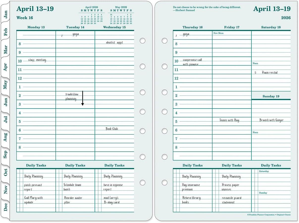 image:imageFranklinCovey Original Planner Refill Weekly RingBound Classic Apr 2026 Mar 2027Apr 2026 Mar 2027