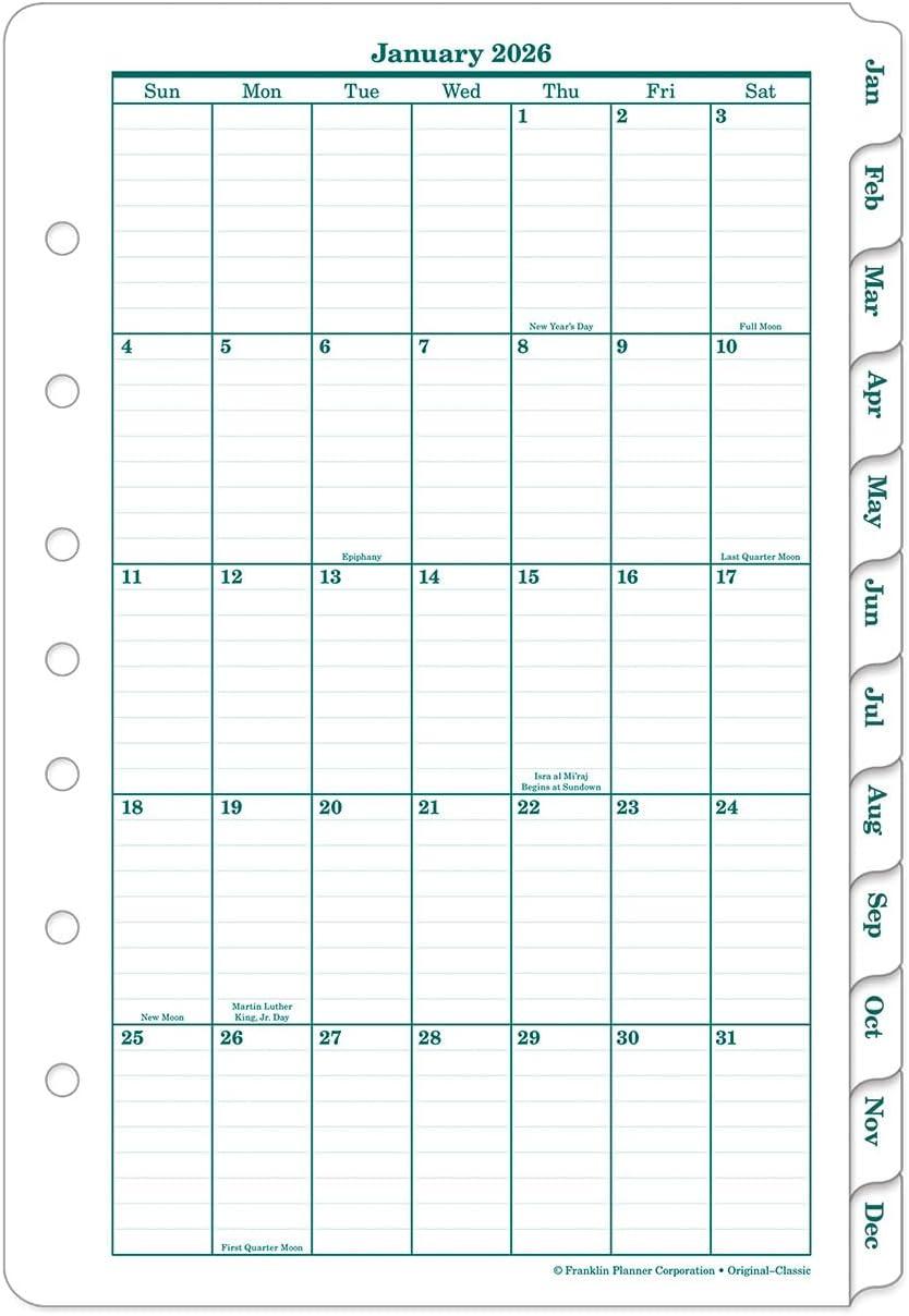 image:imageFranklinCovey Original Planner Refill Weekly RingBound Classic Apr 2026 Mar 2027Jan 2026 Dec 2026